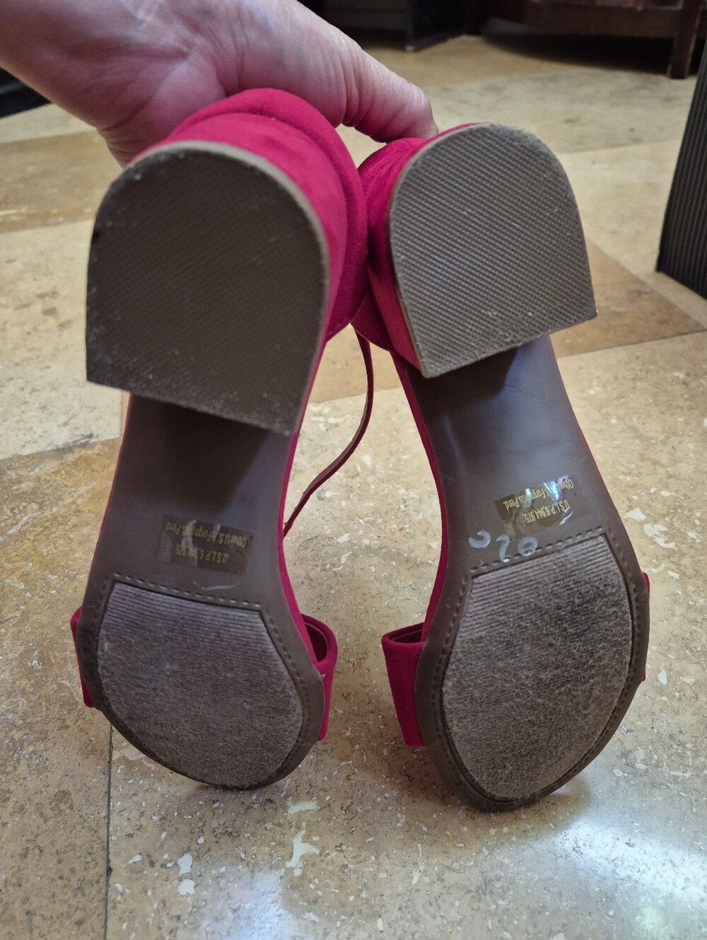 Red Women's  Rampage. Ankle Strap Block Heel Sandals